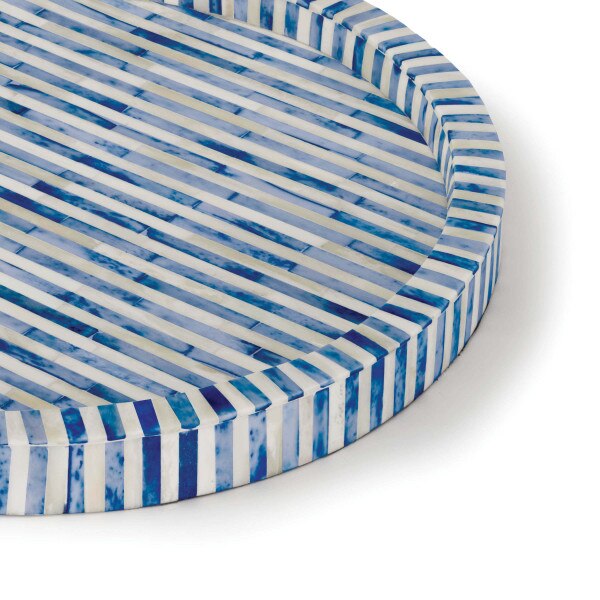 Bone & Indigo Tray Round